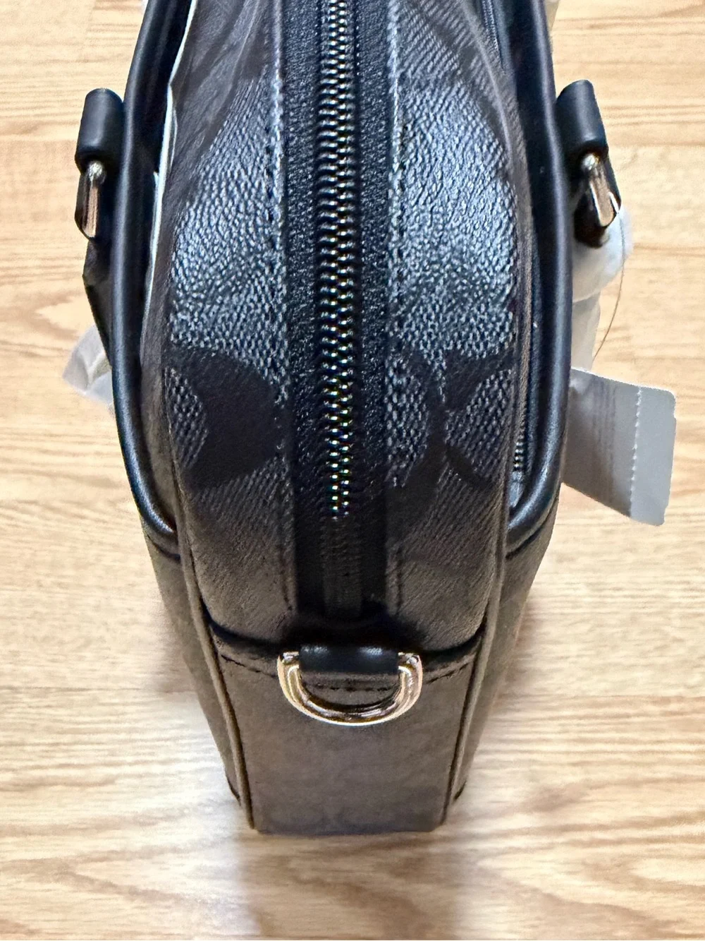 Coach Men's Charcoal Signature Briefcase with Black Trim